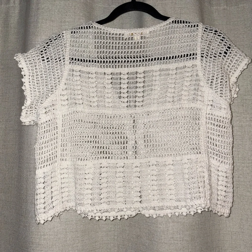 Rebellion White Crochet Women's Blouse - Picture 3 of 7